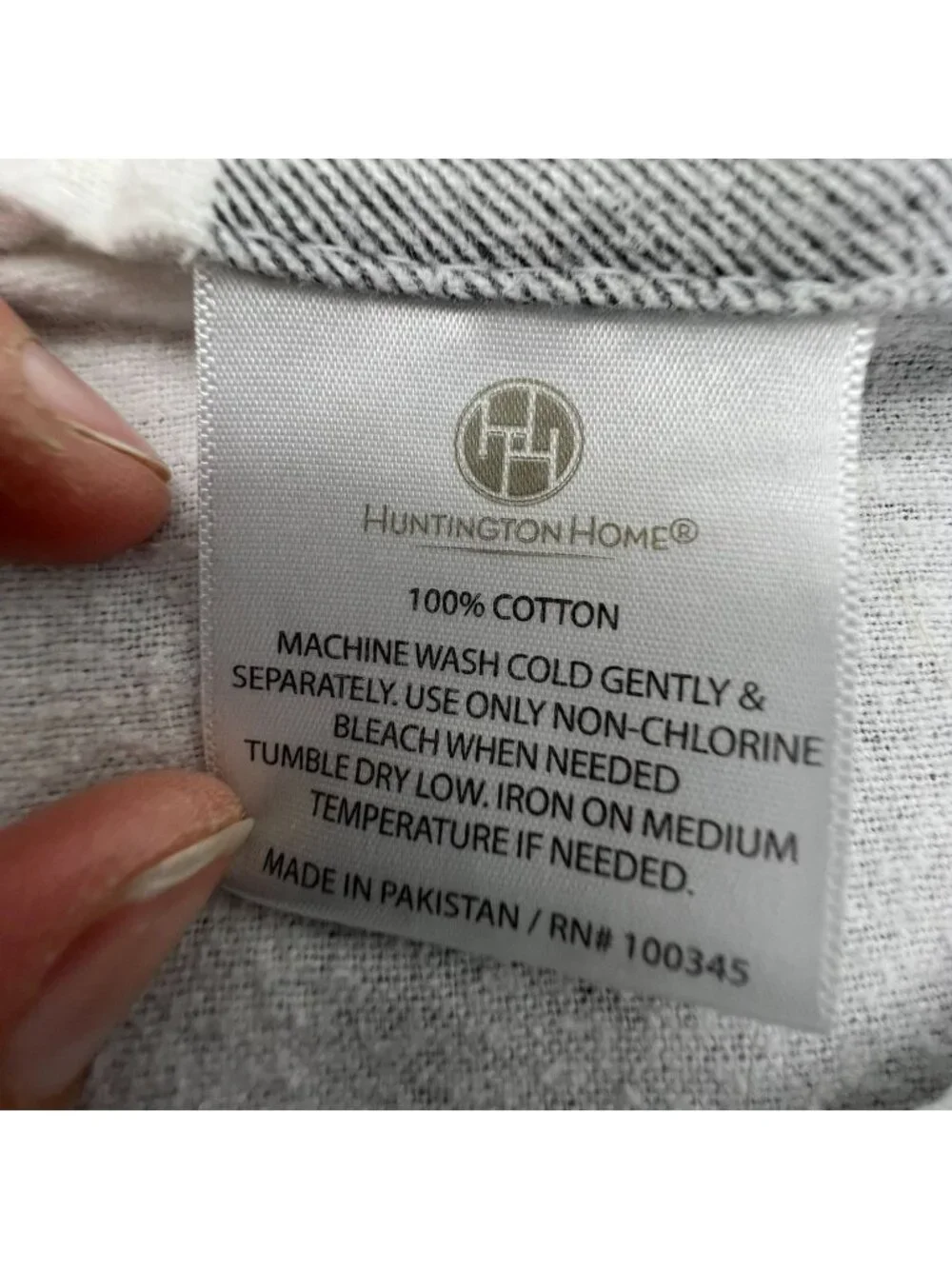Huntington Home 100% Cotton Buffalo Check Fitted & Flat Queen Sheet Set